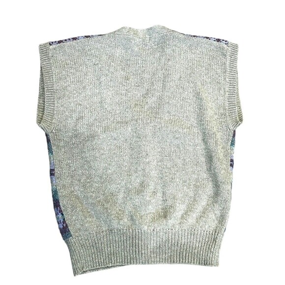 Vtg Stone Canyon Women’s Med Fair Isle Wool Blend Button Up Sweater Vest 1980s - Picture 4 of 6
